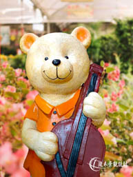 【熊熊與大提琴】鄉村田園擺件